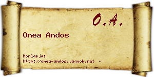 Onea Andos névjegykártya